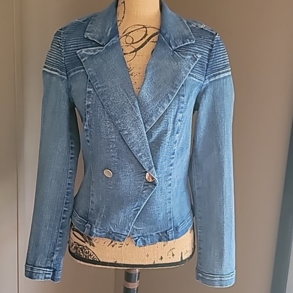 VENUS Blue Jean Jacket with Blazer Style